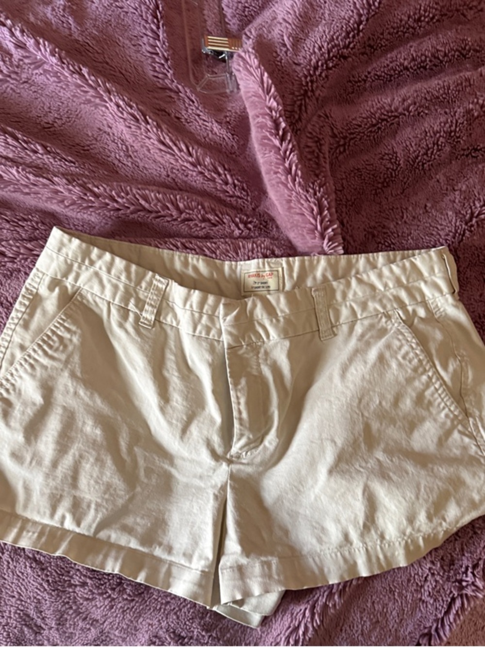 GAP Cream Casual Cotton Blend Shorts